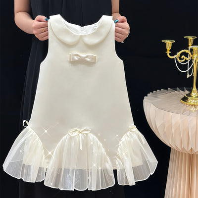 Children's Dress with Collar and Bows