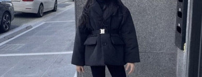 Chaqueta acolchada con cinturón para mujer y niño 