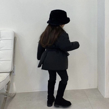 Chaqueta acolchada con cinturón para mujer y niño 