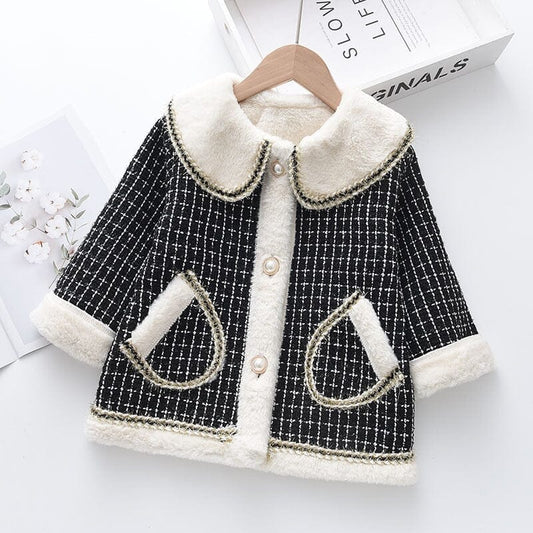 Chaqueta de mujer para niños, color blanco y negro 