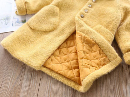 Chaqueta de lana para mujer y niño con bolsillos 