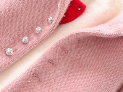 Chaqueta de lana para mujer y niño con bolsillos 