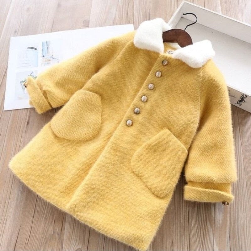 Chaqueta de lana para mujer y niño con bolsillos 