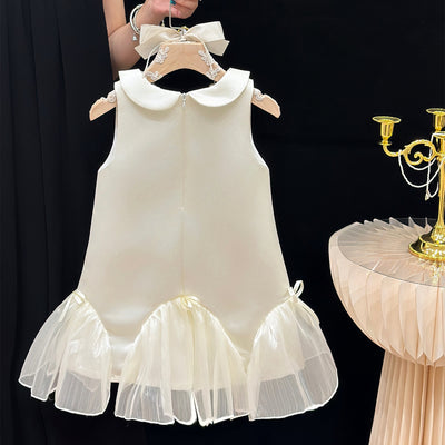 Children's Dress with Collar and Bows