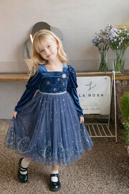 Children's Velvet Dress with Glitter