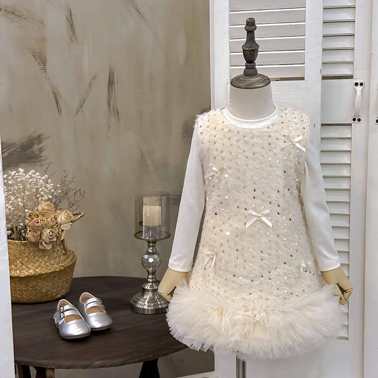 Sparkly Girls' Outfit with Bows
