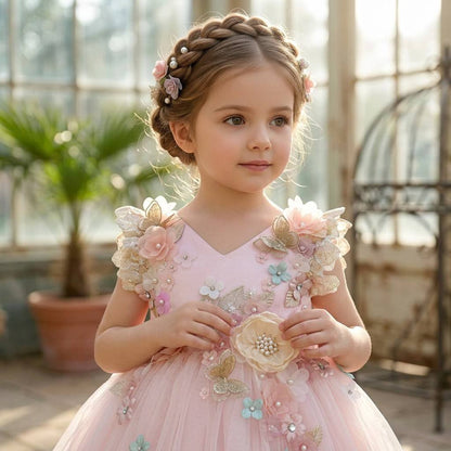 Children's Party Dress with Flowers