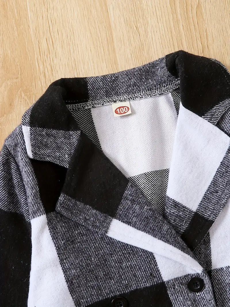 Chaqueta de cuadros de invierno para niños 