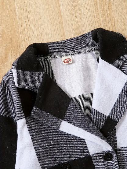 Chaqueta de cuadros de invierno para niños 