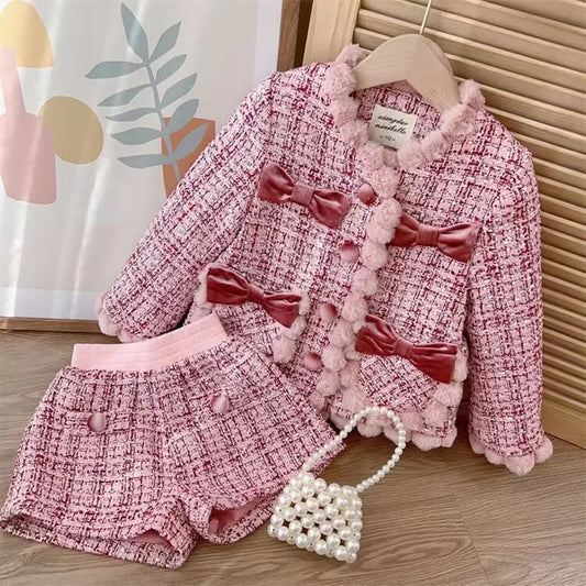 طقم معاطف أطفال مع فيونكات
