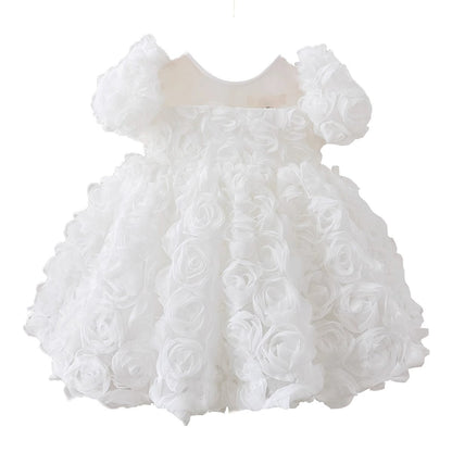 Children's Dress White Flowers