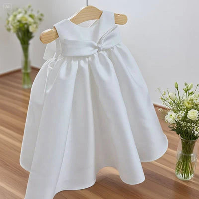 Vestido de fiesta infantil con lazo 