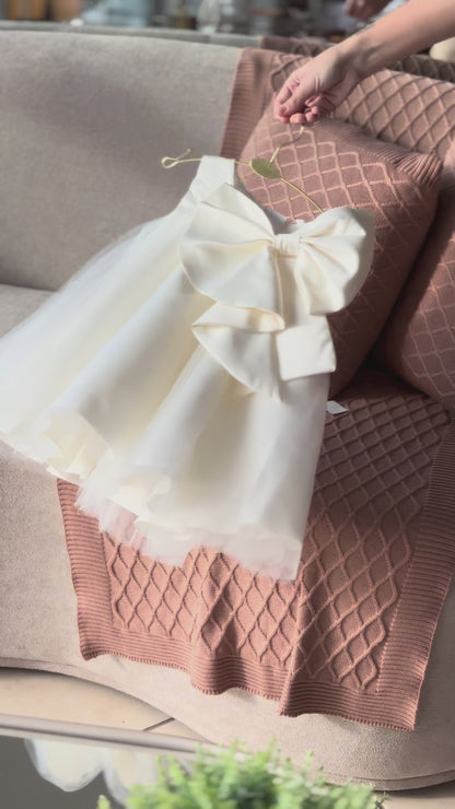 White Children's Dress with Bow