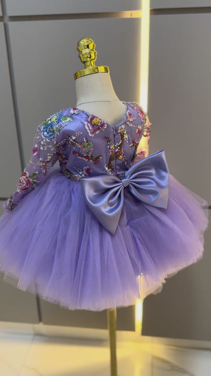 Elegant Sparkly Purple Party Dress for Girls