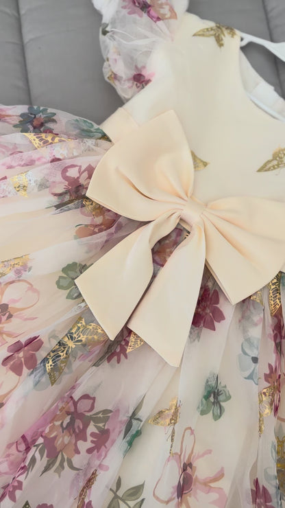 Floral Butterflies Children's Party Dress