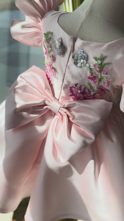 Girls' Party Dress with Flowers