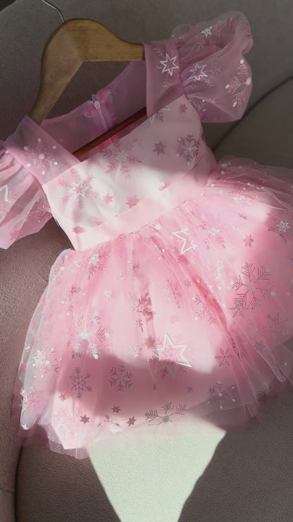 Vestido de fiesta infantil de tul con estrellas 