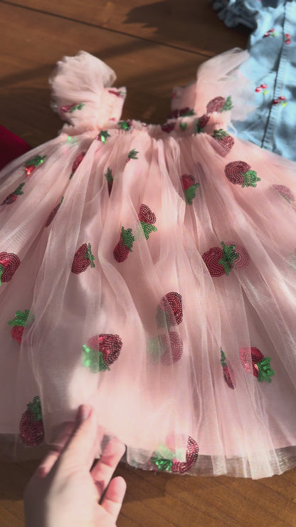 Strawberry Tulle Children's Dress