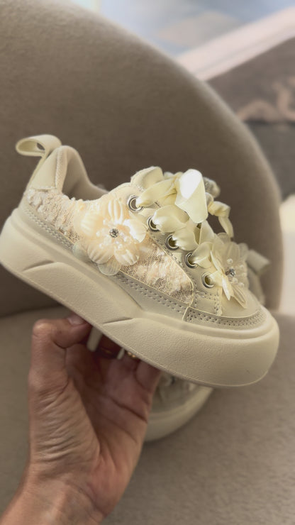 Girls' Floral Sneakers