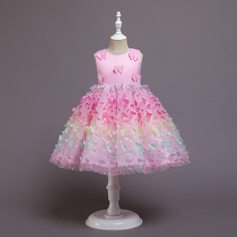 Vestido de fiesta infantil de mariposa 