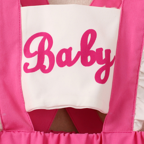 Vestido infantil rosa bebé + fajín
