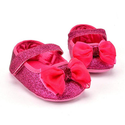 Zapatos planos con lazo y purpurina