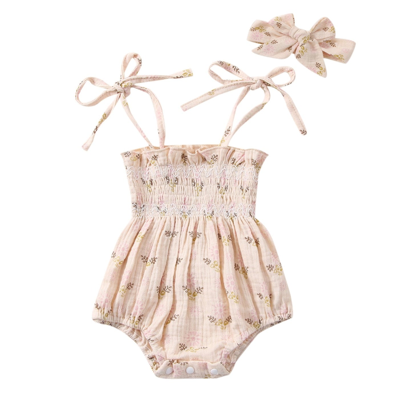 Body infantil con flores y fajín