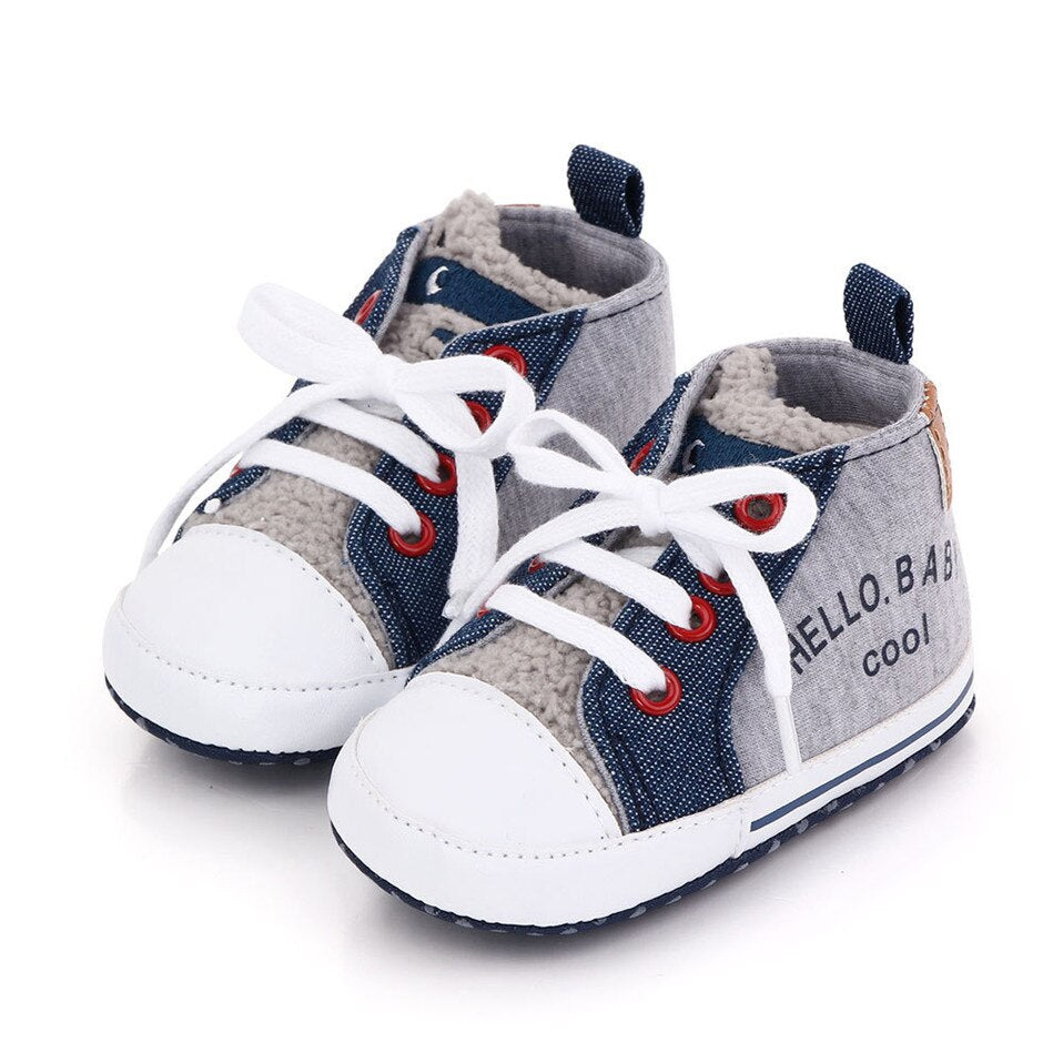 Zapatillas de lona y piel