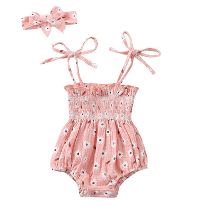 Body infantil con flores y fajín