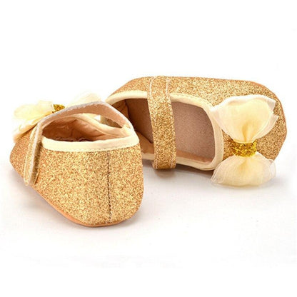 Zapatos planos con lazo y purpurina
