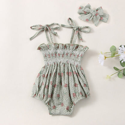 Body infantil con flores y fajín