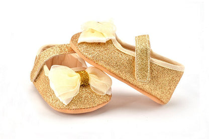 Zapatos planos con lazo y purpurina