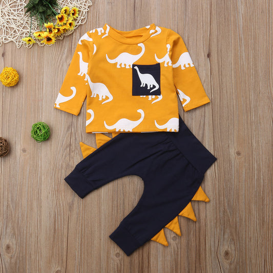 Conjunto infantil de dinosaurio amarillo