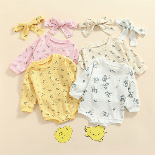 Body infantil floral + fajín