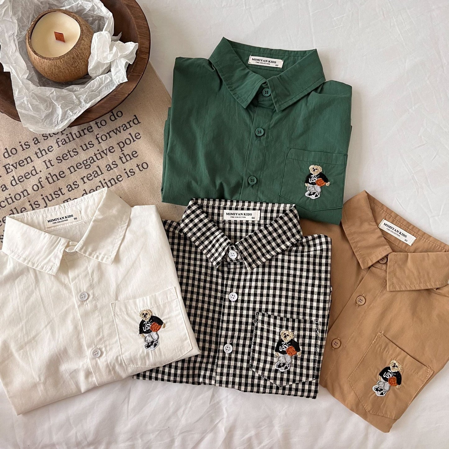 Camisa con botones de oso