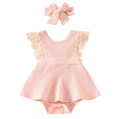 Conjunto de mono y diadema de colores caramelo