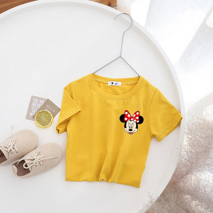 Camiseta de manga corta de Minnie de dibujos animados 