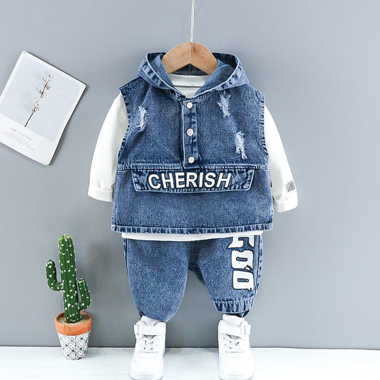 Ropa vaquera para niños, 3 piezas/conjuntos, ropa deportiva para niños pequeños