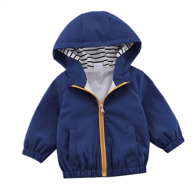 Gabardina para bebés, otoño y primavera, nueva chaqueta con capucha, abrigo de color liso, ropa para bebés de 0 a 2 años, ropa de abrigo para niños.