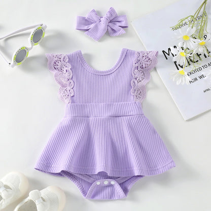 Conjunto de mono y diadema de colores caramelo