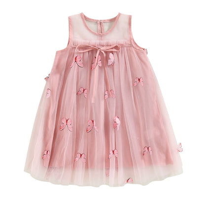Vestido de malla con flores de mariposa