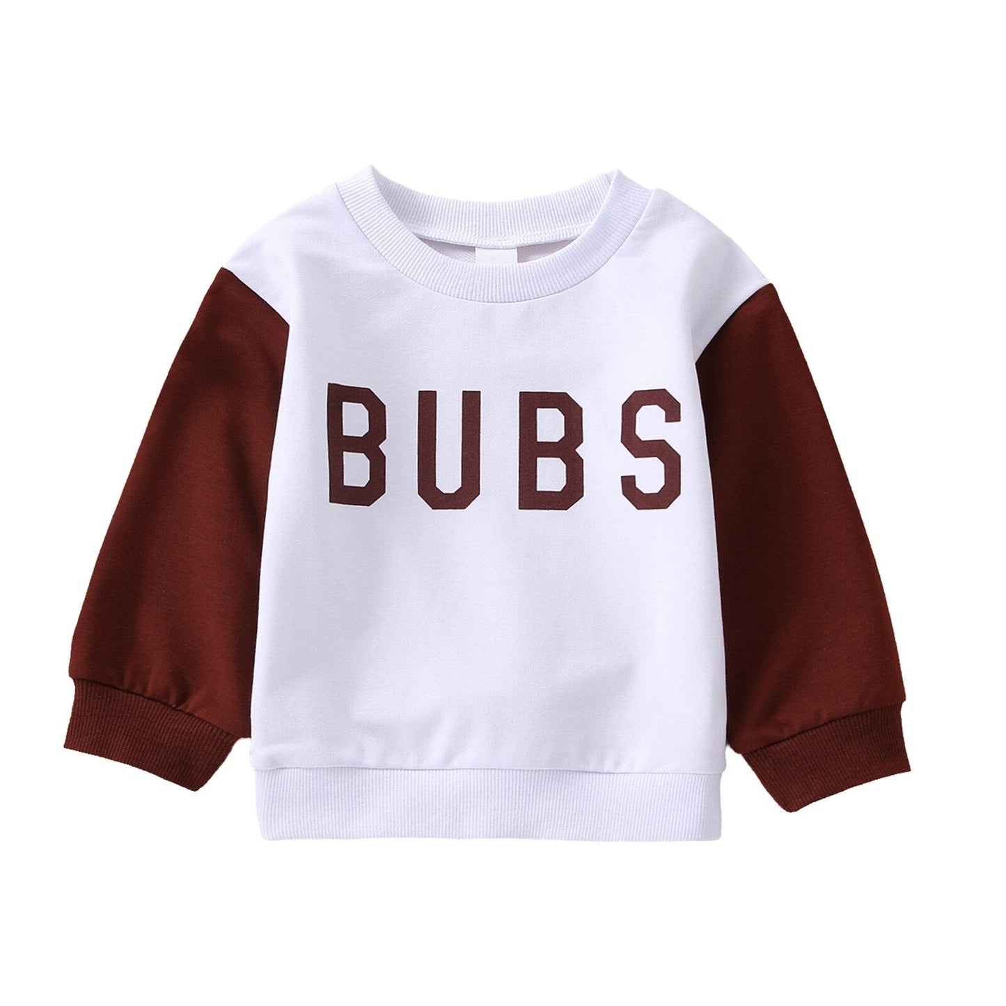 Sudadera infantil marrón y blanca