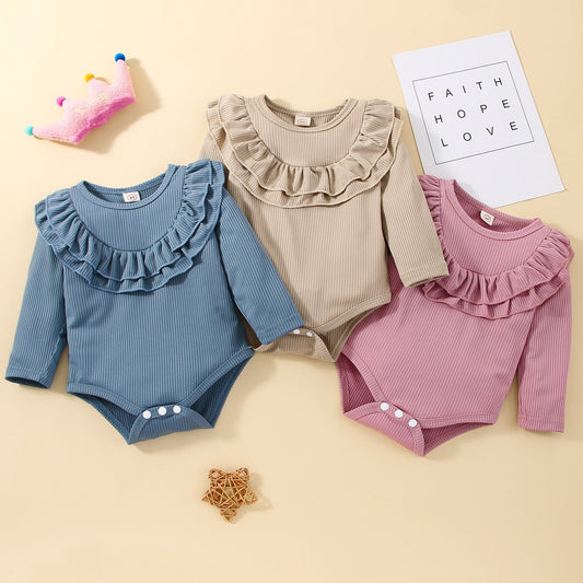 Body infantil con cuello con volantes