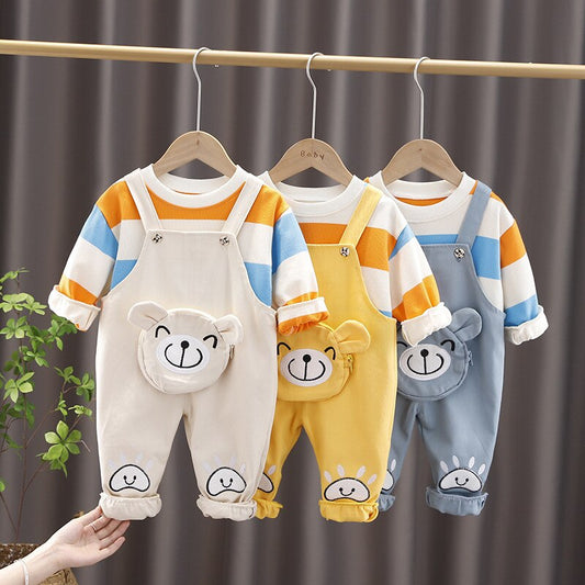 Conjunto de overol y camisa de oso