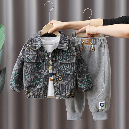Conjunto infantil de 3 piezas con chaqueta para niño