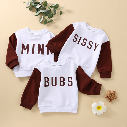 Sudadera infantil marrón y blanca