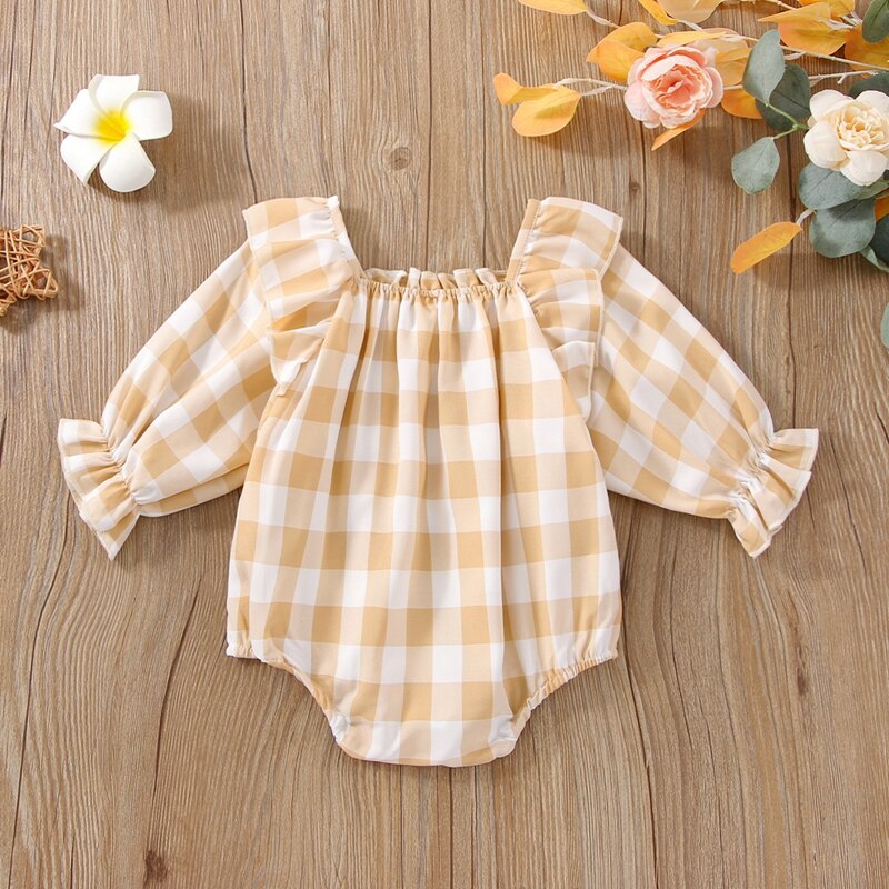 Body de ajedrez beige para niños
