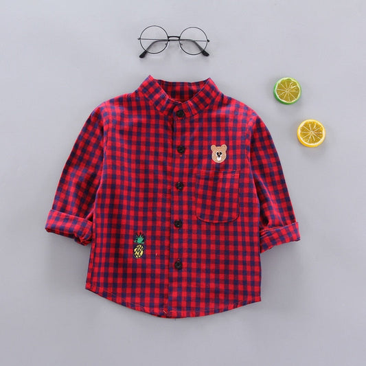 Camisa a cuadros de oso