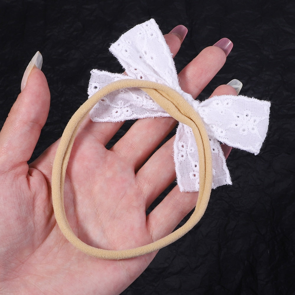1 pieza de diademas de encaje con lazos para niños