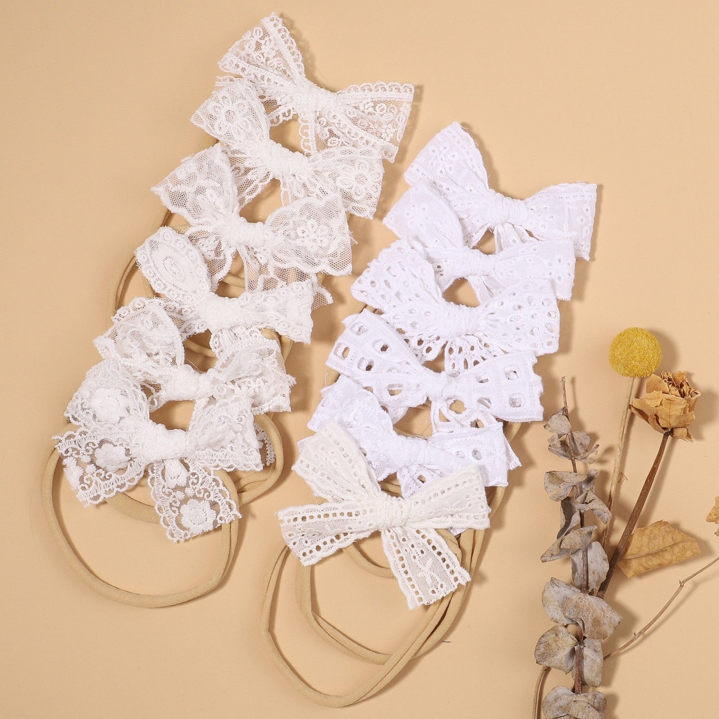 1 pieza de diademas de encaje con lazos para niños